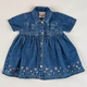 Vintage Denim Dress with Embroidery