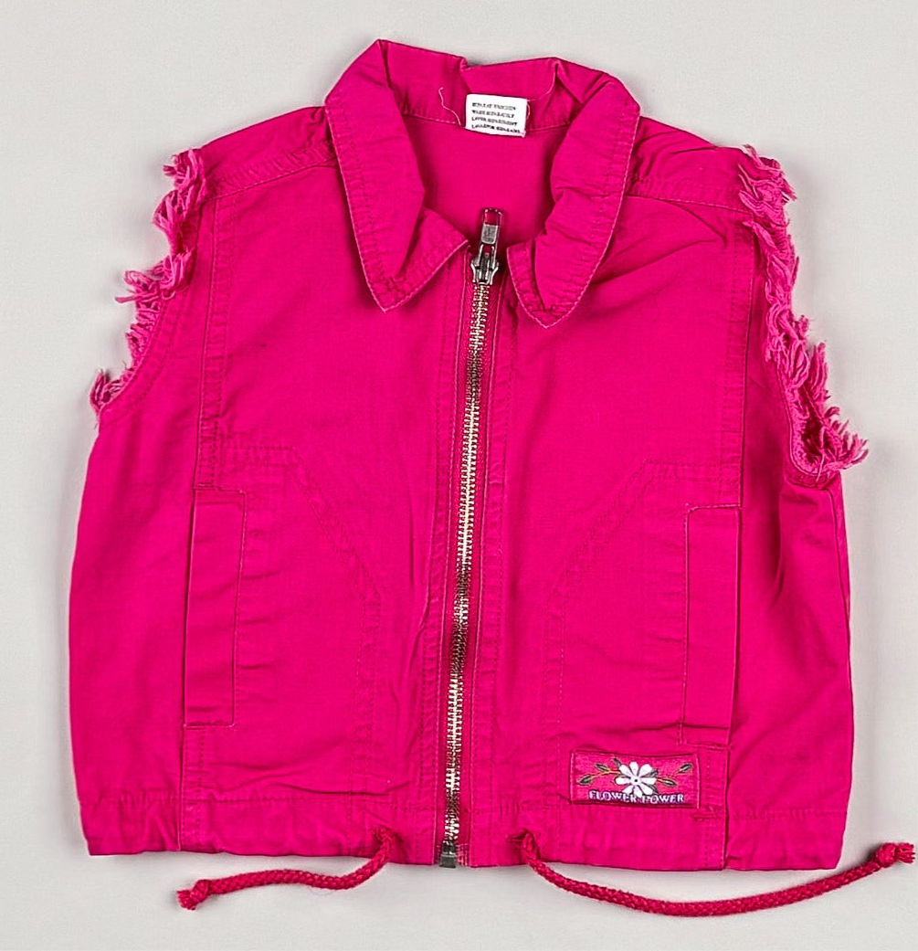 Denim Vest in pink