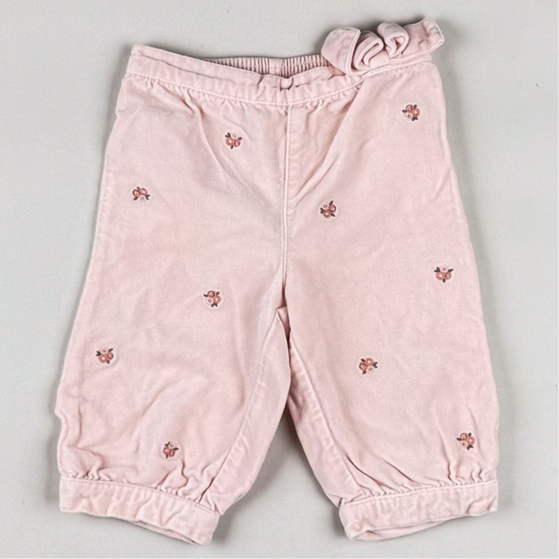 Velvet Capri Pants with Embroidery