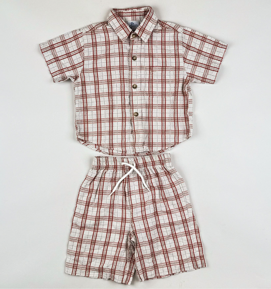 Matching Set in beige and red