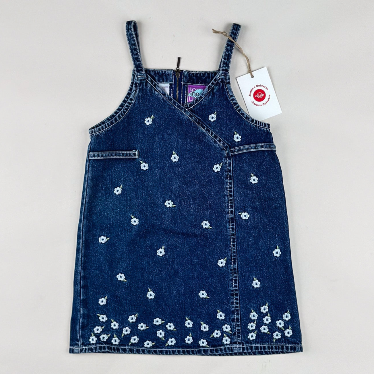 Vintage Denim Dress with Embroidery