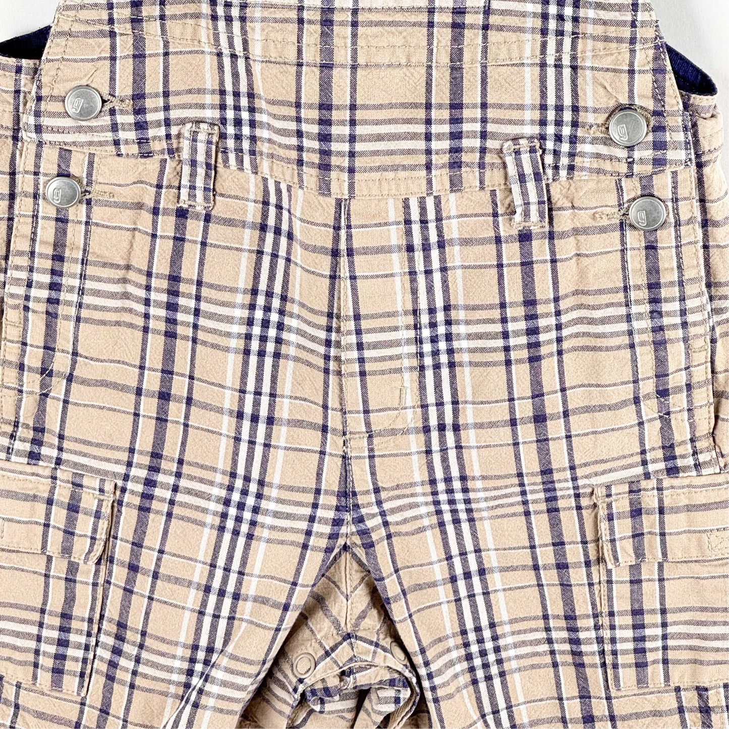 Shortalls, Overall in beige and blue white