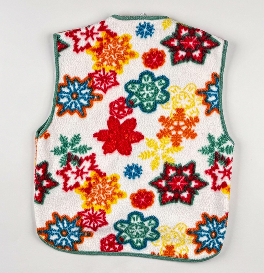 Fleece Vest in white and multi