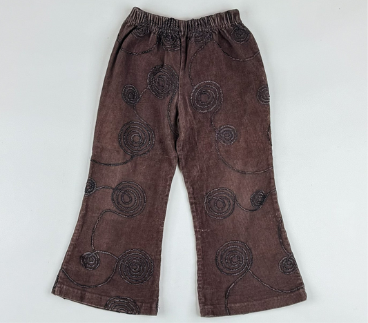 Vintage Corduroy Pants with Embroidery