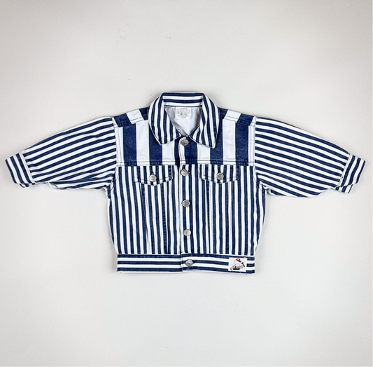 Striped Vintage Denim Jacket