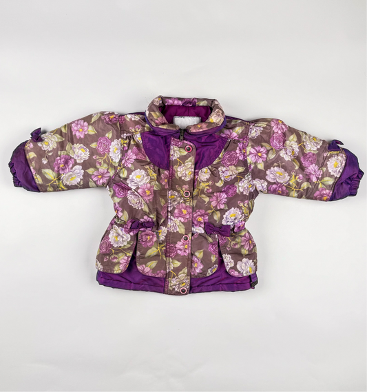 Padded Jacket in purple and green