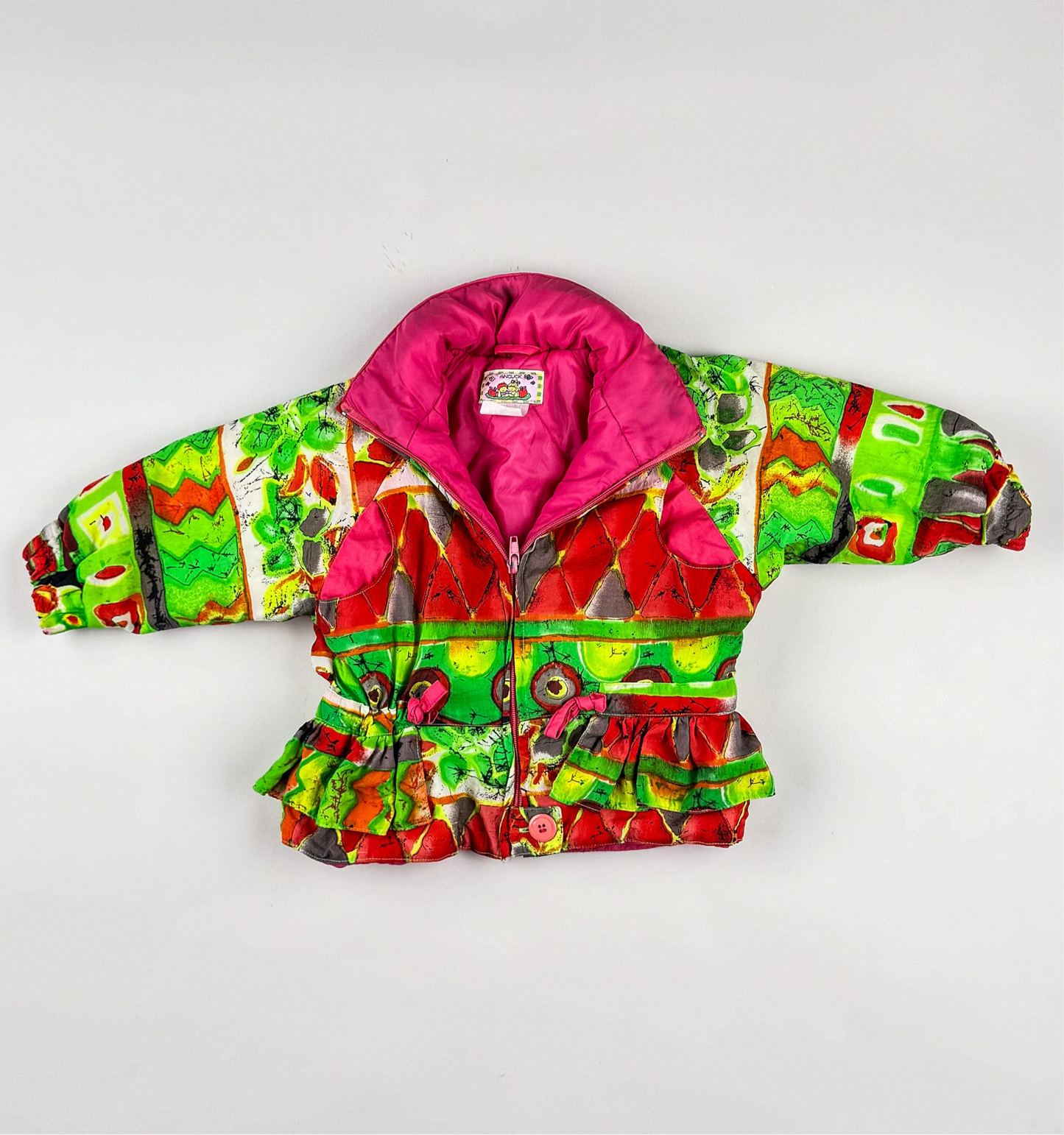 Padded Jacket in pink, red, green and multi