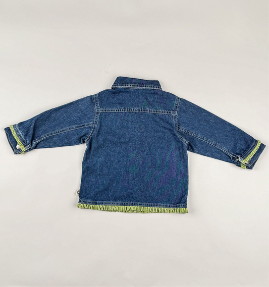 Denim Jacket in blue and green