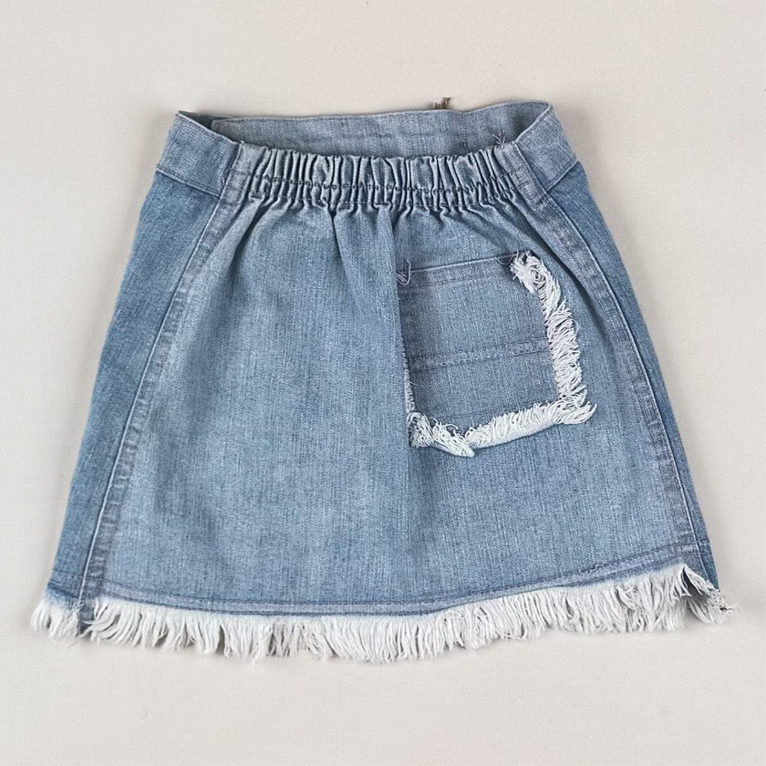 Vintage Denim Skirt with Embroidery