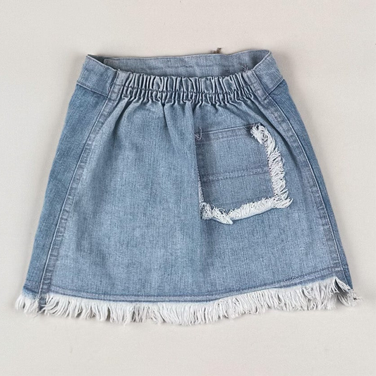 Vintage Denim Skirt with Embroidery