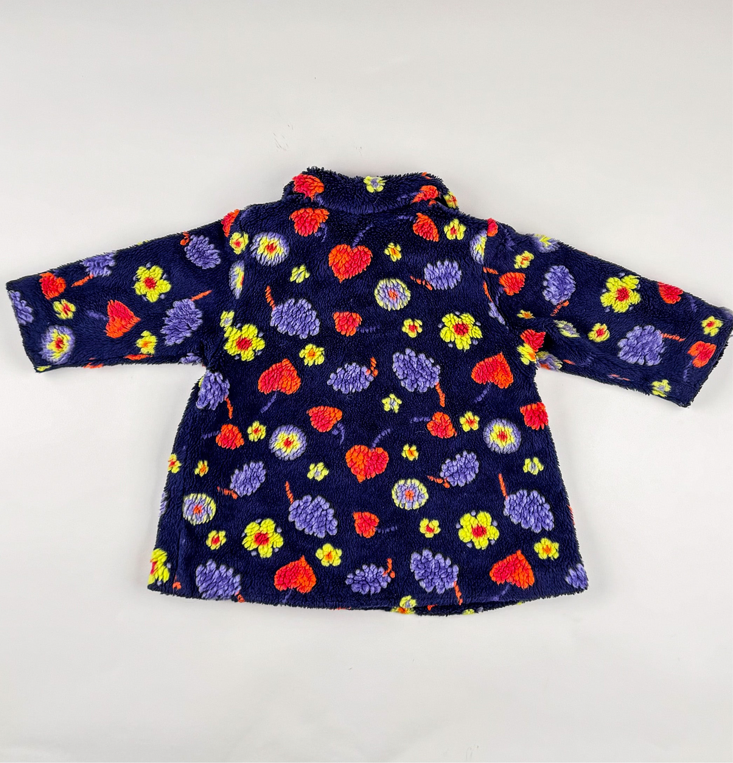 Fluffy Coat in blue, purple, green and multi