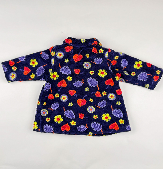 Fluffy Coat in blue, purple, green and multi