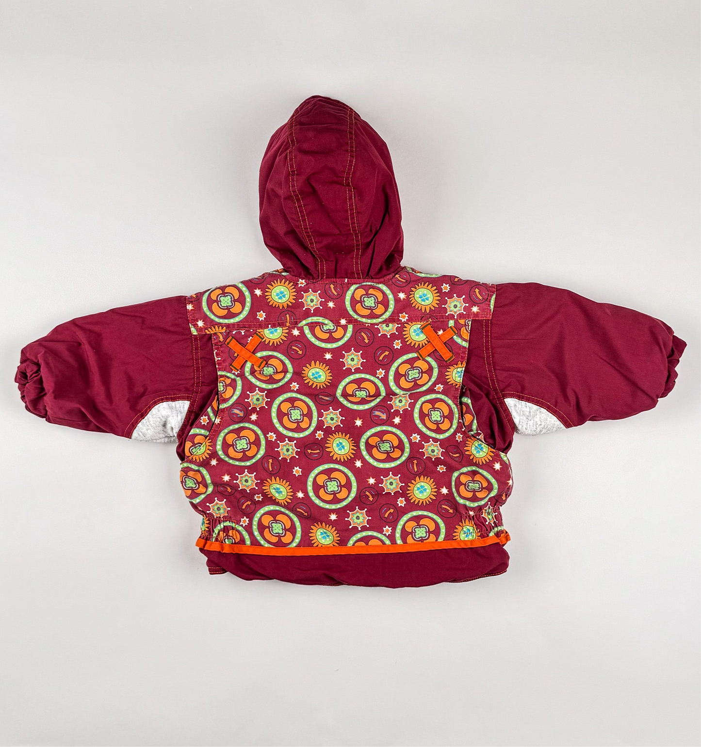 Padded Jacket in red, green and multi